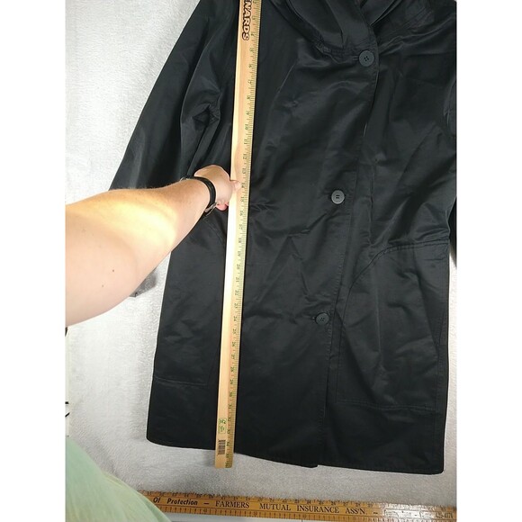 Eileen Fisher Organic Cotton Nylon Reversible Hooded Jacket Black/Gray Medium - Picture 6 of 13